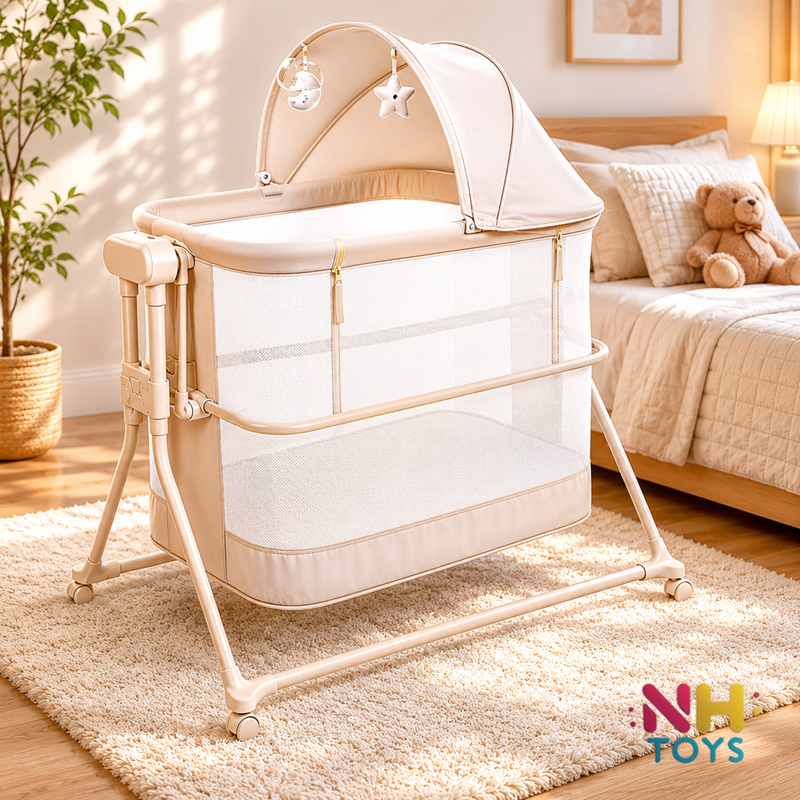 Adjustable Bedside Baby Bassinet for Newborns